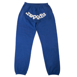 Logo Print sp5der Sweatpants blue