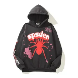 Multi Color Sp5der Printed Hoodie for Men