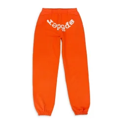 Rhinestone Web Suit sp5der Sweatpants Orange