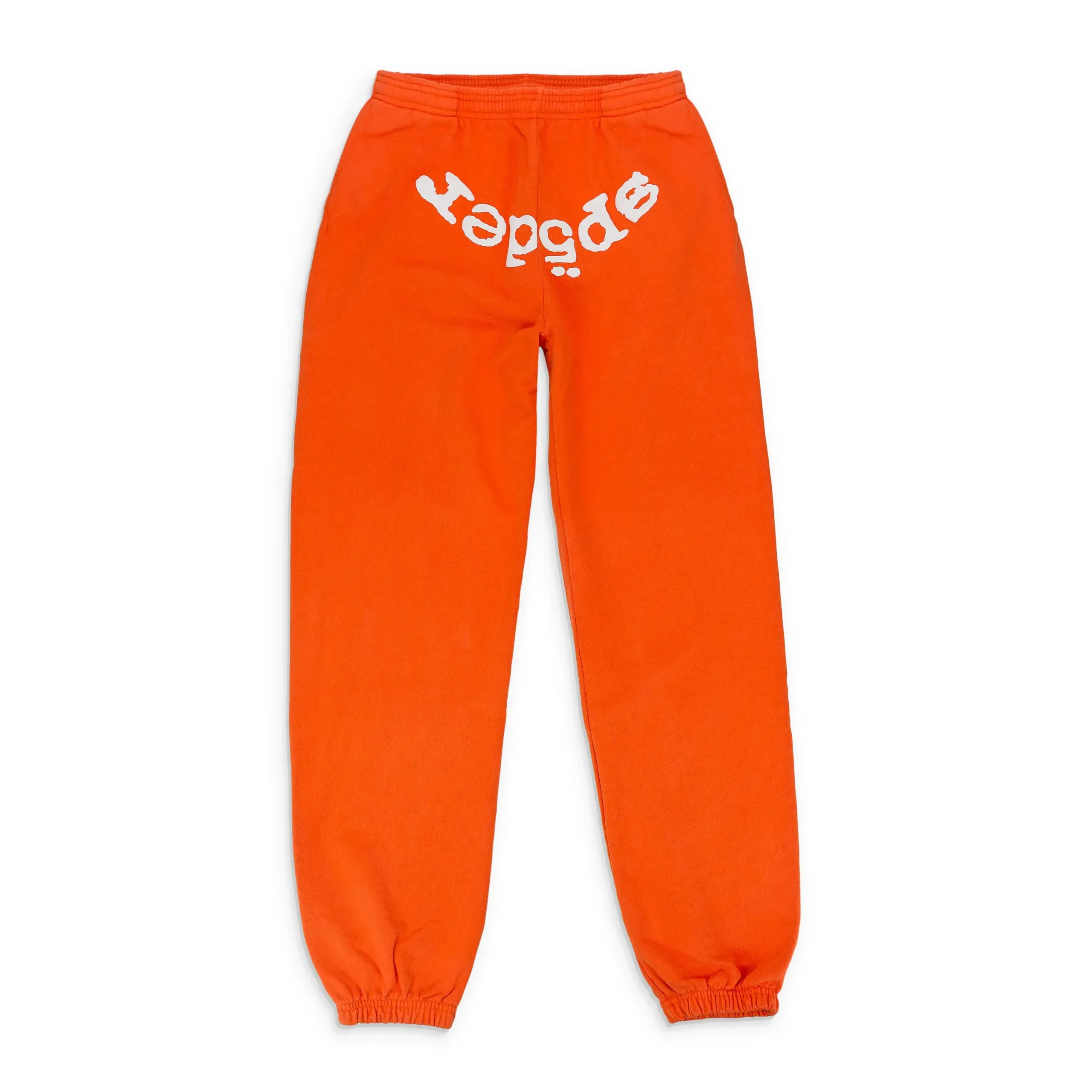 Rhinestone Web Suit sp5der Sweatpants Orange