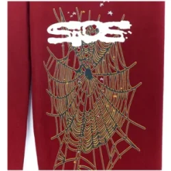Sp5der Logo Sweatpants Maroon2